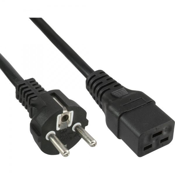 InLine Netzkabel C19, 16A, Schutzkontakt, droit