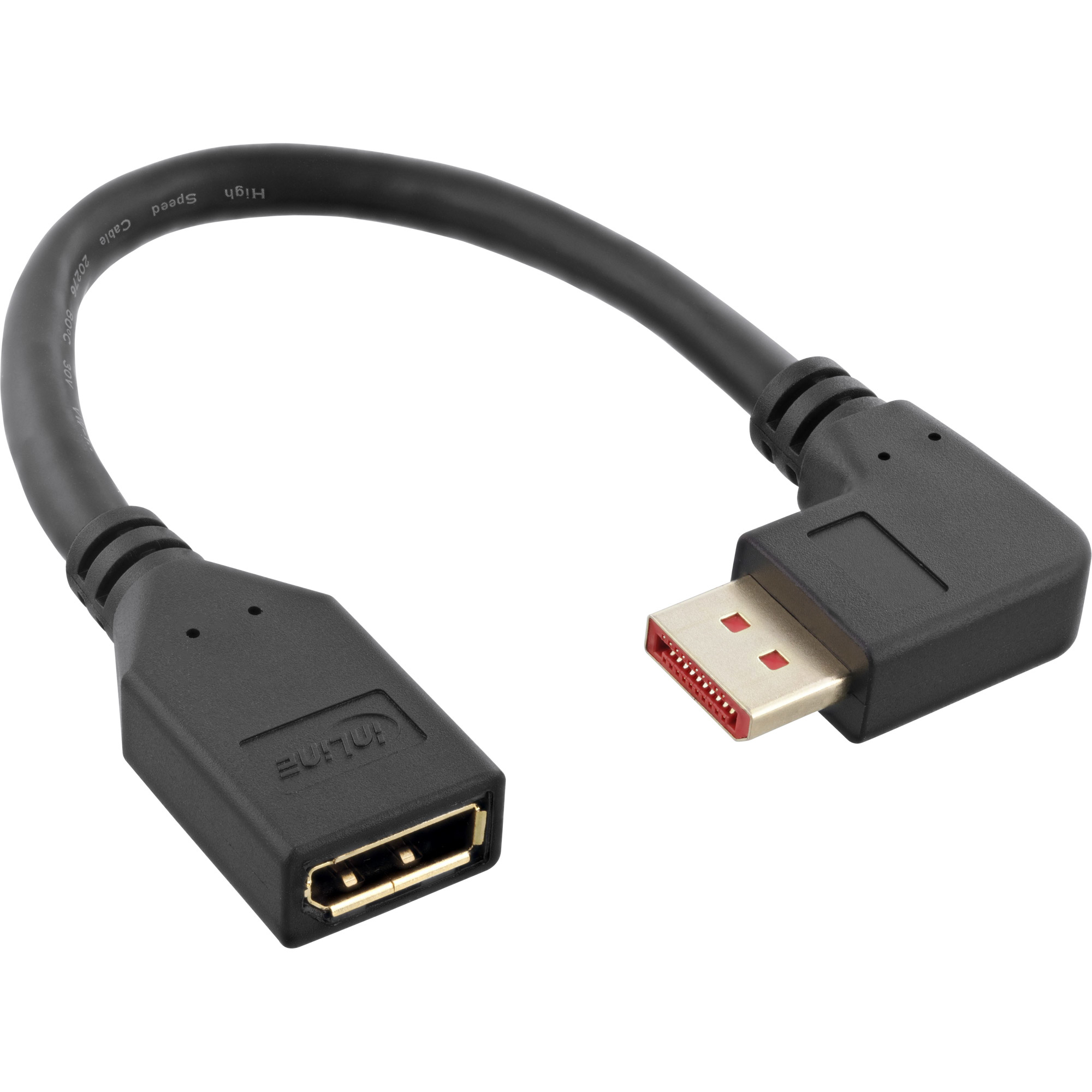 InLine DisplayPort Adapterkabel, 8K4K, rechts gewinkelt