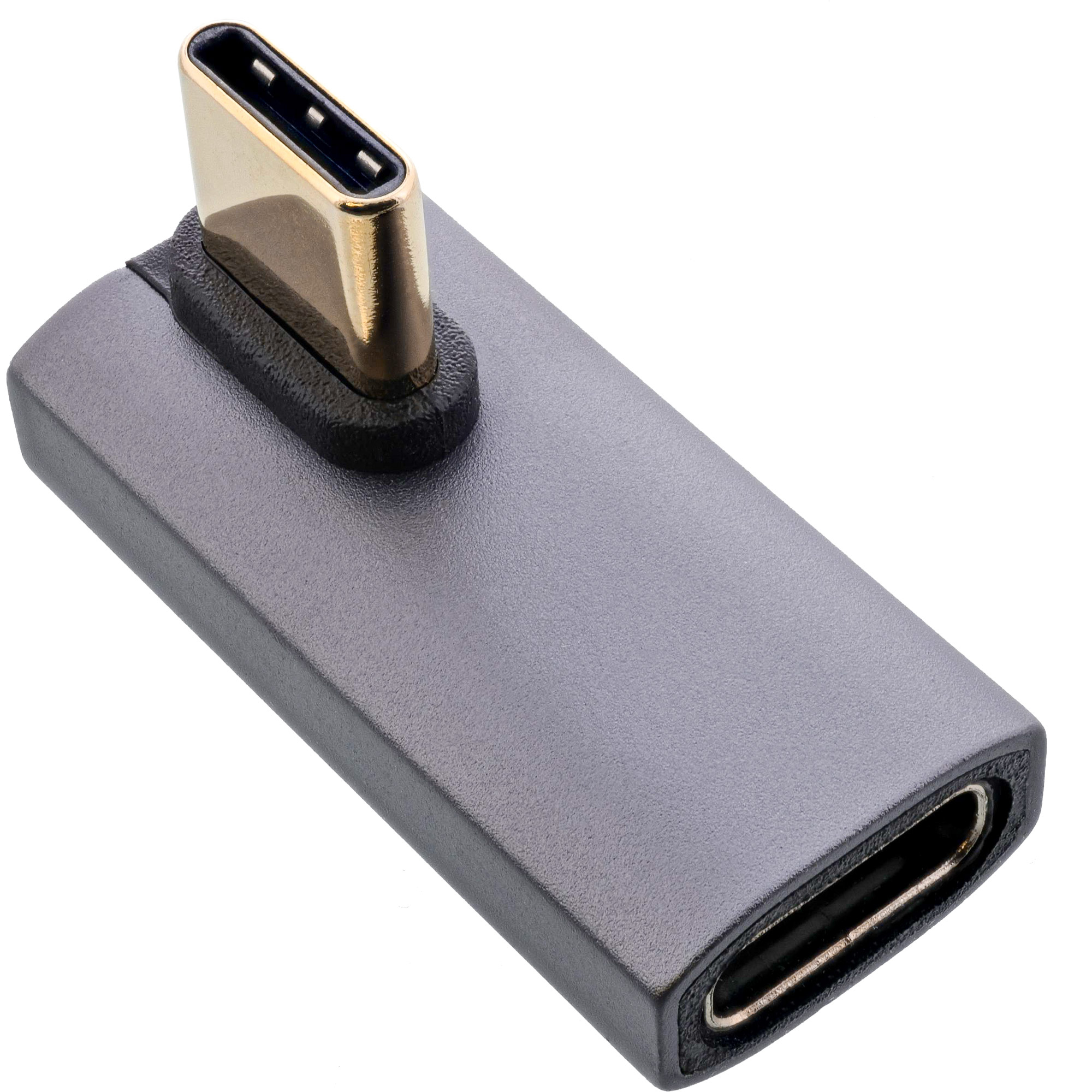 InLine ® USB4 Adapter, USB-C Stecker/Buchse vertikal rechts/links gewinkelt, gris