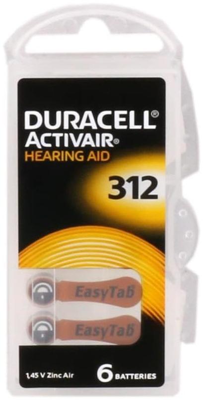 Duracell Lot de 6 Piles plates Easytab DA312 1,4V