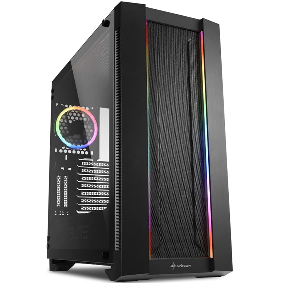 Sharkoon Sharkoon Boitier Moyen Tour ATX Elite Shark CA200M RGB avec panneau vitré (Noir)