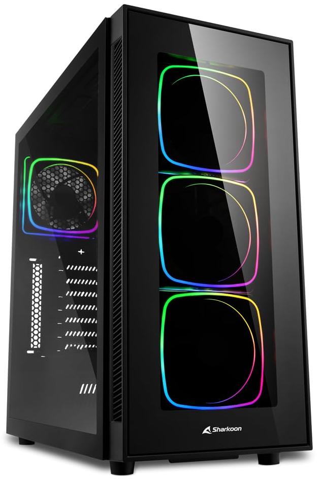 Sharkoon Sharkoon Boitier Moyen Tour ATX TG6 RGB avec panneaux vitrés (Noir)