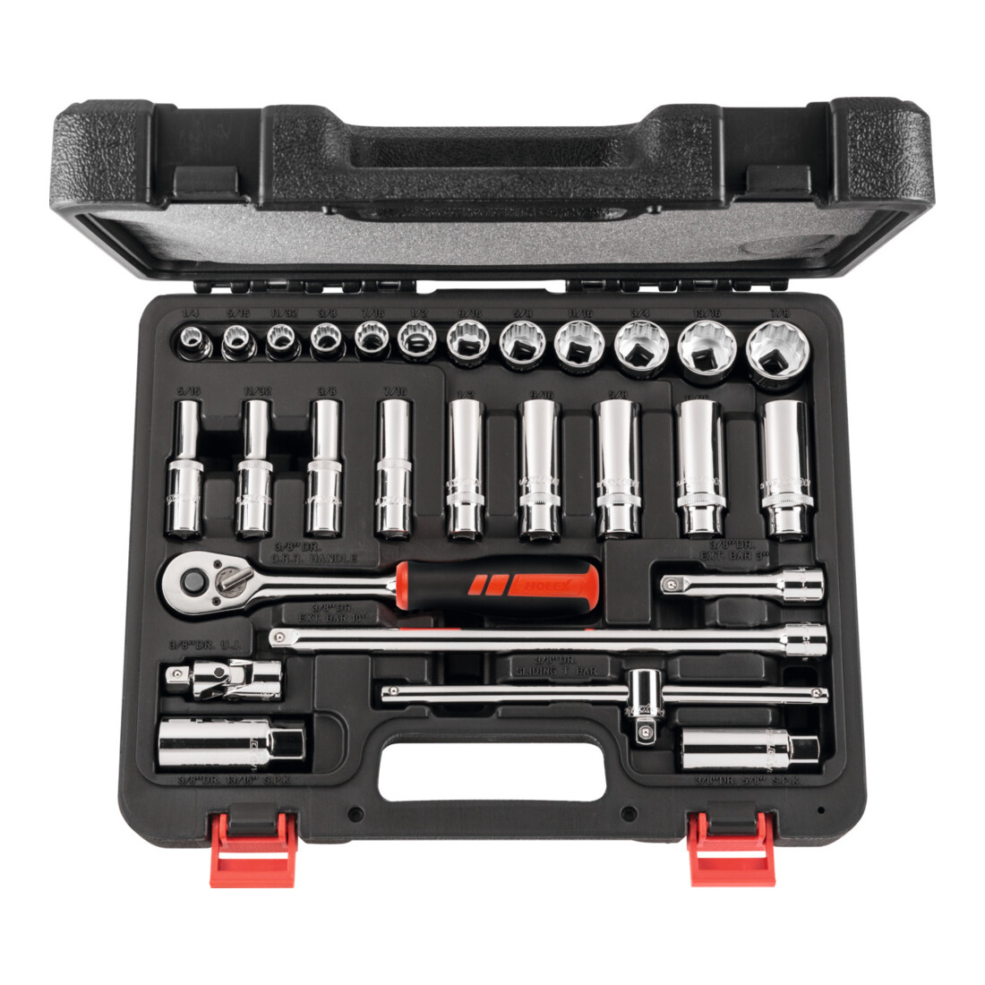 HOLEX Coffret de douilles, carré 3/8″, pouces 28 pièces 28