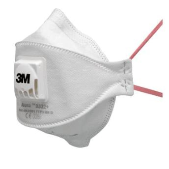 3M Masque de protection respiratoire 9332+ Aura FP3NRD avec valve b.30xAGW EN149:2001+A1:2009