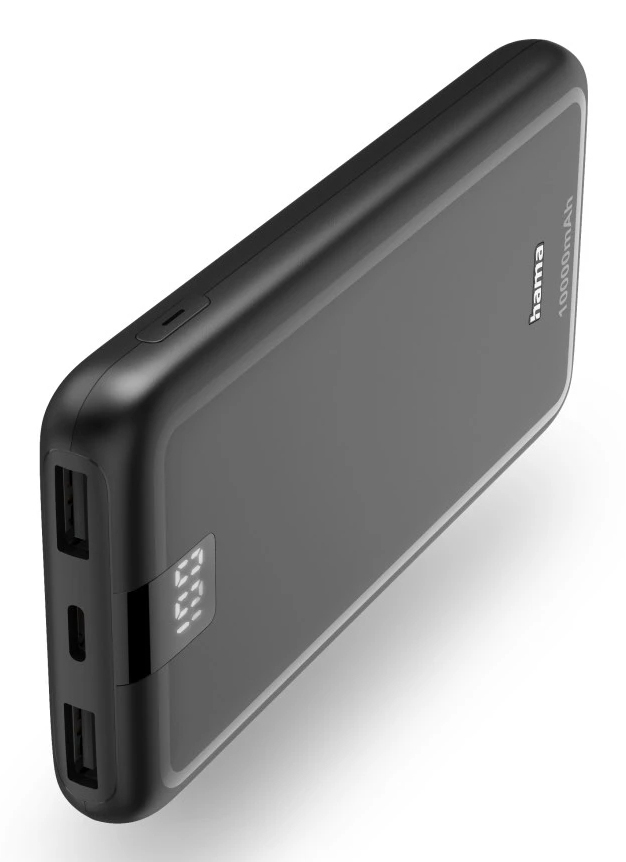 HAMA Batterie externe 00201709 Lithium Polymère 10 000 mAh Anthracite