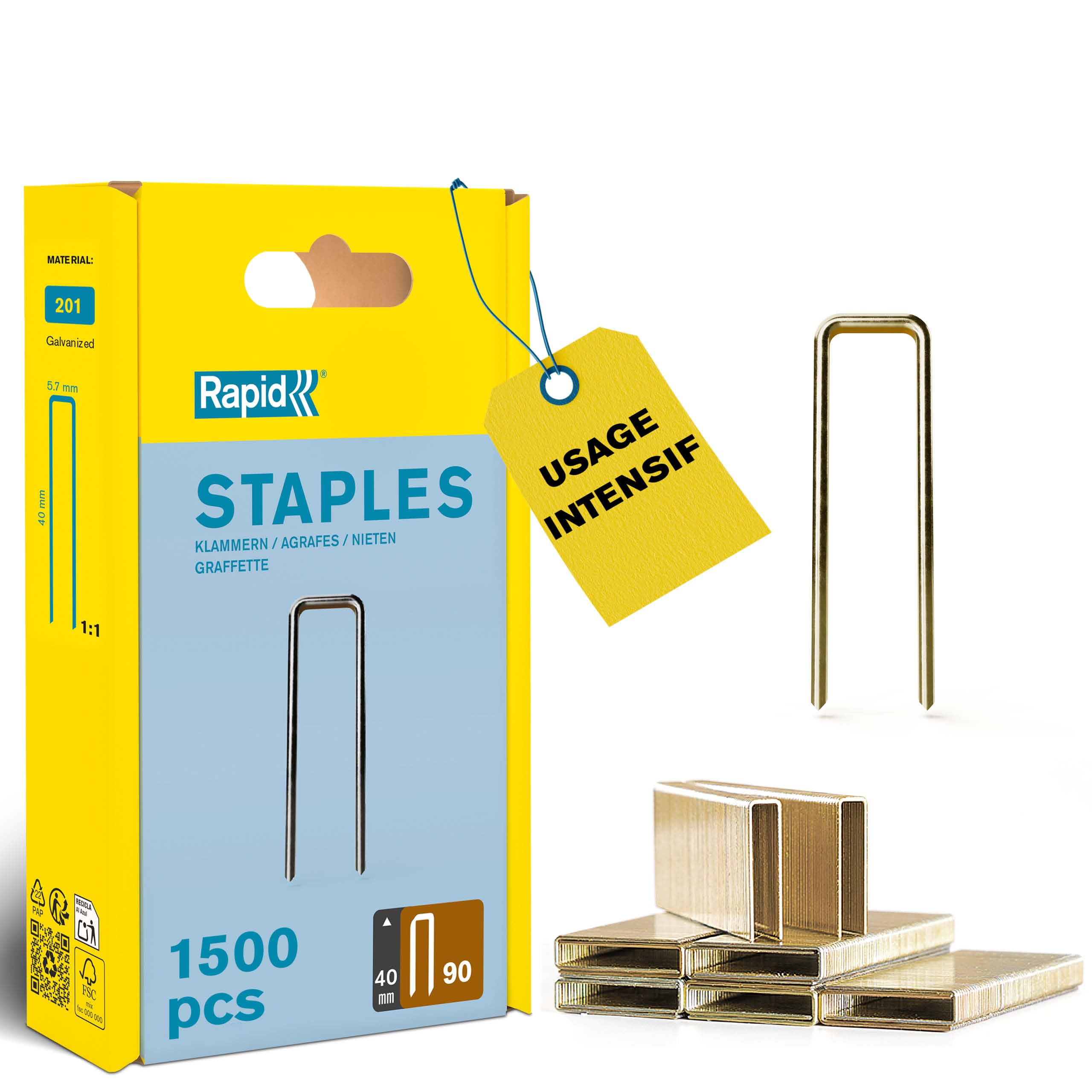 Rapid Agrafes n°90 40mm , 1500 pièces