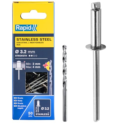 Rapid Rivets inoxydables Ø3.2x8mm Acier inoxydable