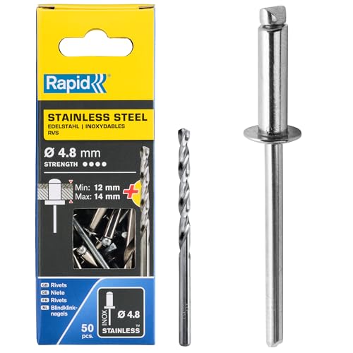 Rapid Rivets inoxydables Ø4.8x18mm Acier inoxydable