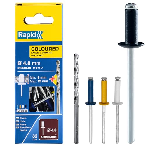 Rapid Rivet POP vendu par 32 5000404 en aluminium coloré Ø.4,8 x L.16 mm