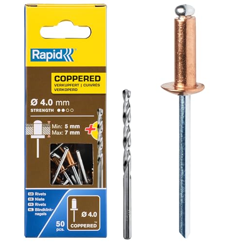 Rapid Rivet cuivre ø4.0 x 10 mm + foret , lot de 50
