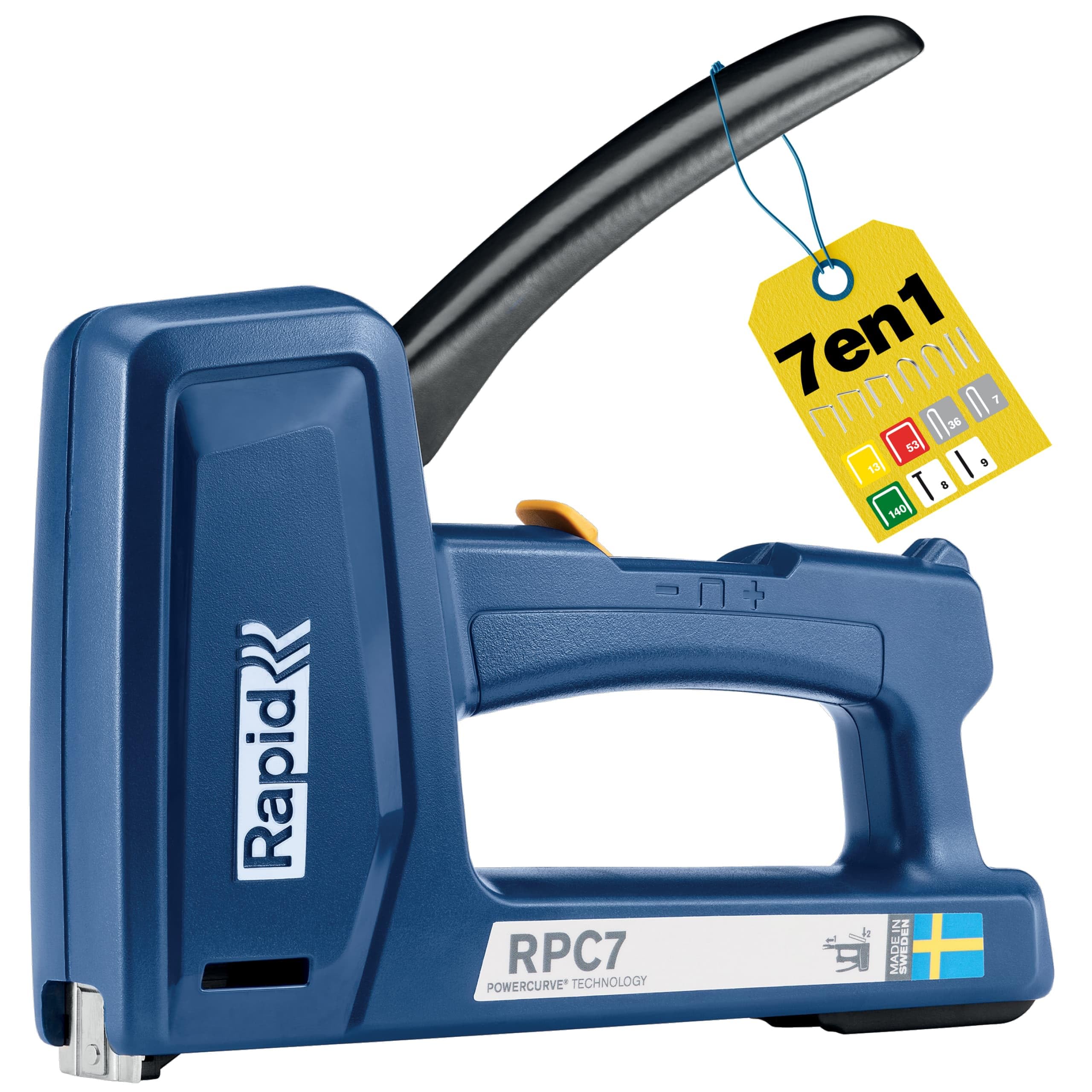 Rapid Agrafeuse manuelle RPC7 robuste pour fixation de tissus, papiers et travaux de bricolage