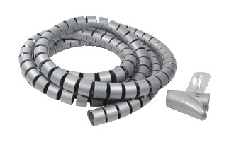 LOGILINK Gaine Spirale Cache-Câbles Organiseur 1.5m Gris