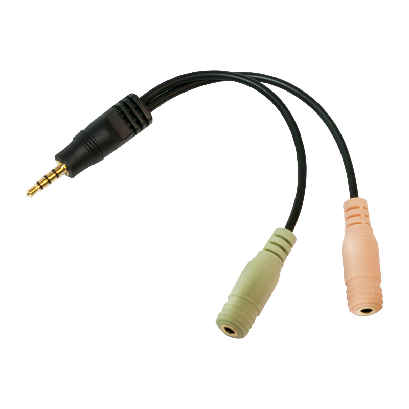 LOGILINK Audio Adapter 3,5mm Male 4p.-> 2x3,5mm female 15cm