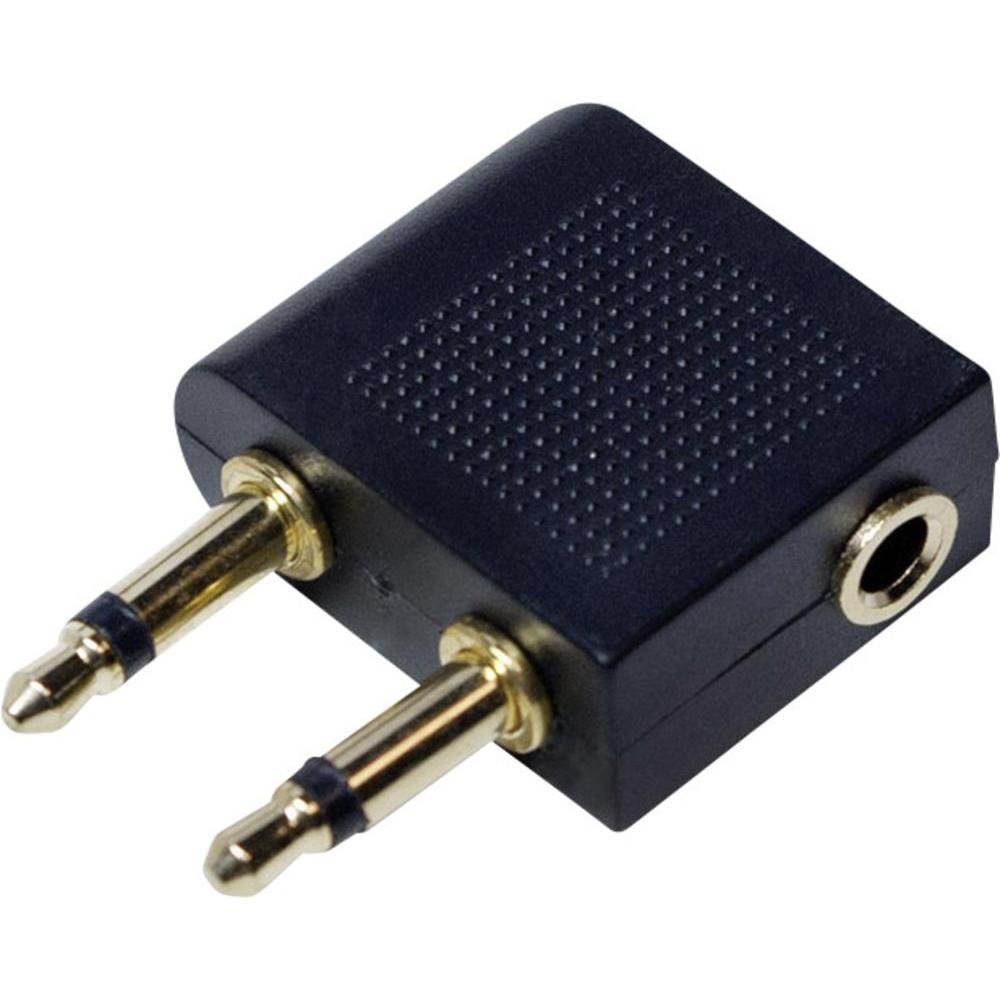 LOGILINK Audio-Adapter,2x3,5mm2-Pin/M zu 3,5 mm 3-Pin/F, 90°