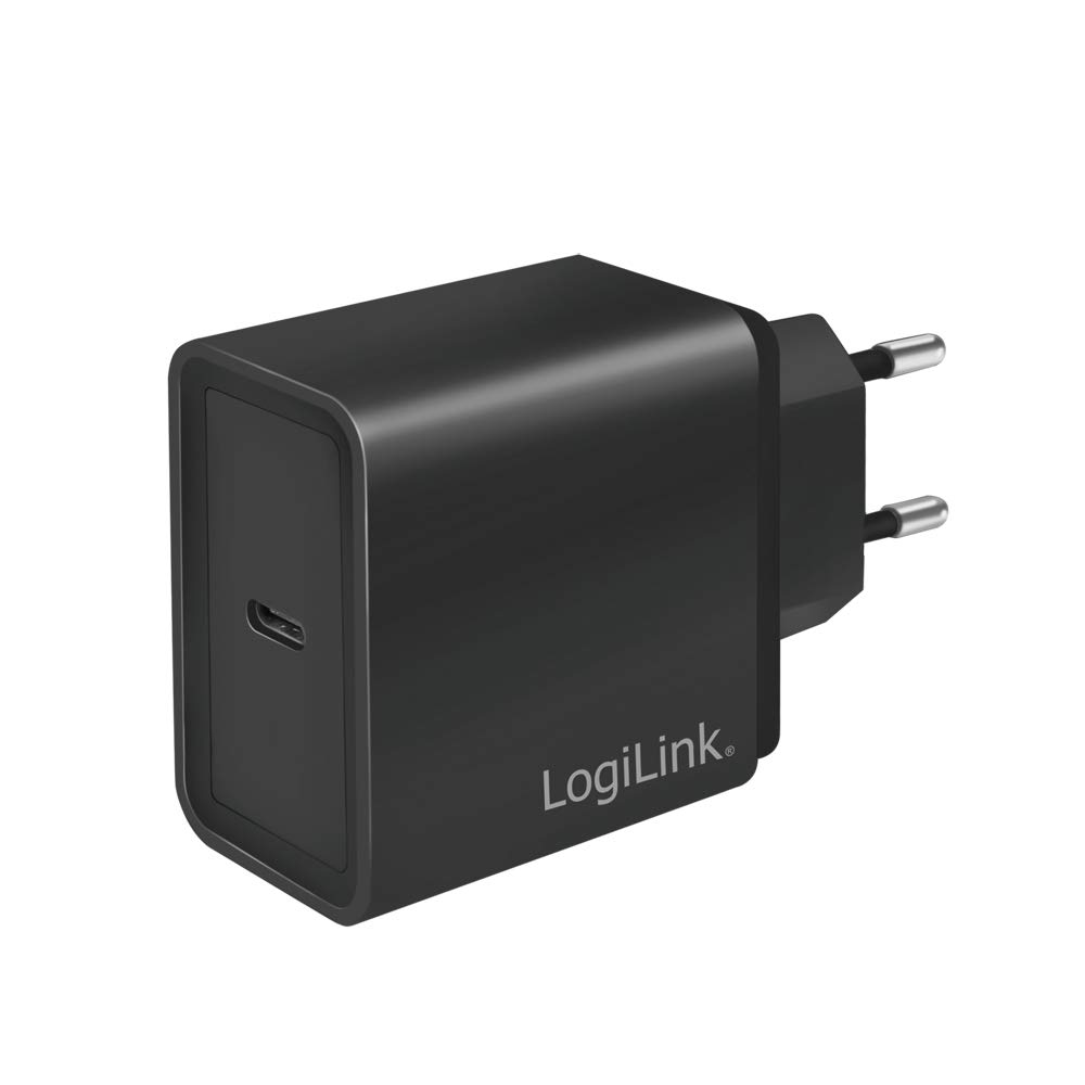 LOGILINK USB-Steckdosenadapter, 1x USB-C (PD), 18 W, schwarz