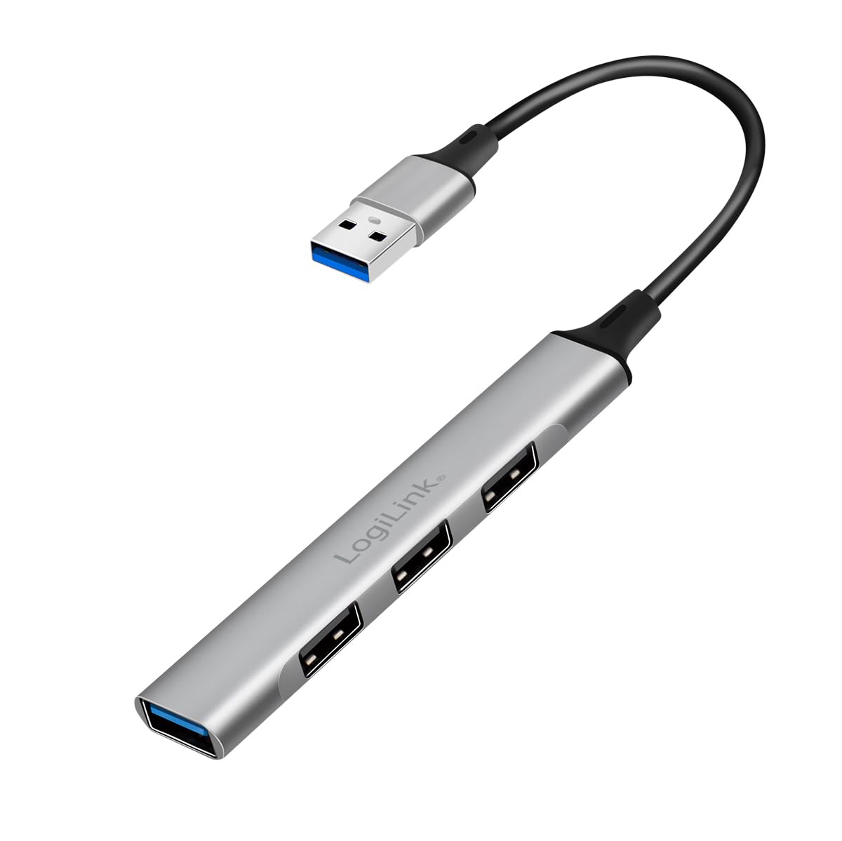 LOGILINK USB 3.0 4-Port Slim-Hub, mit Aluminiumgehäuse
