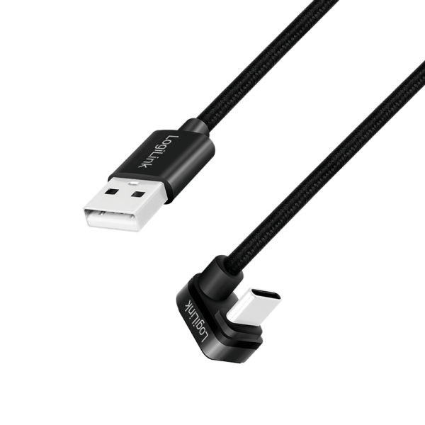 LOGILINK USB 2.0 Type-C Gamingkabel C/M 180° zu A/M 3m