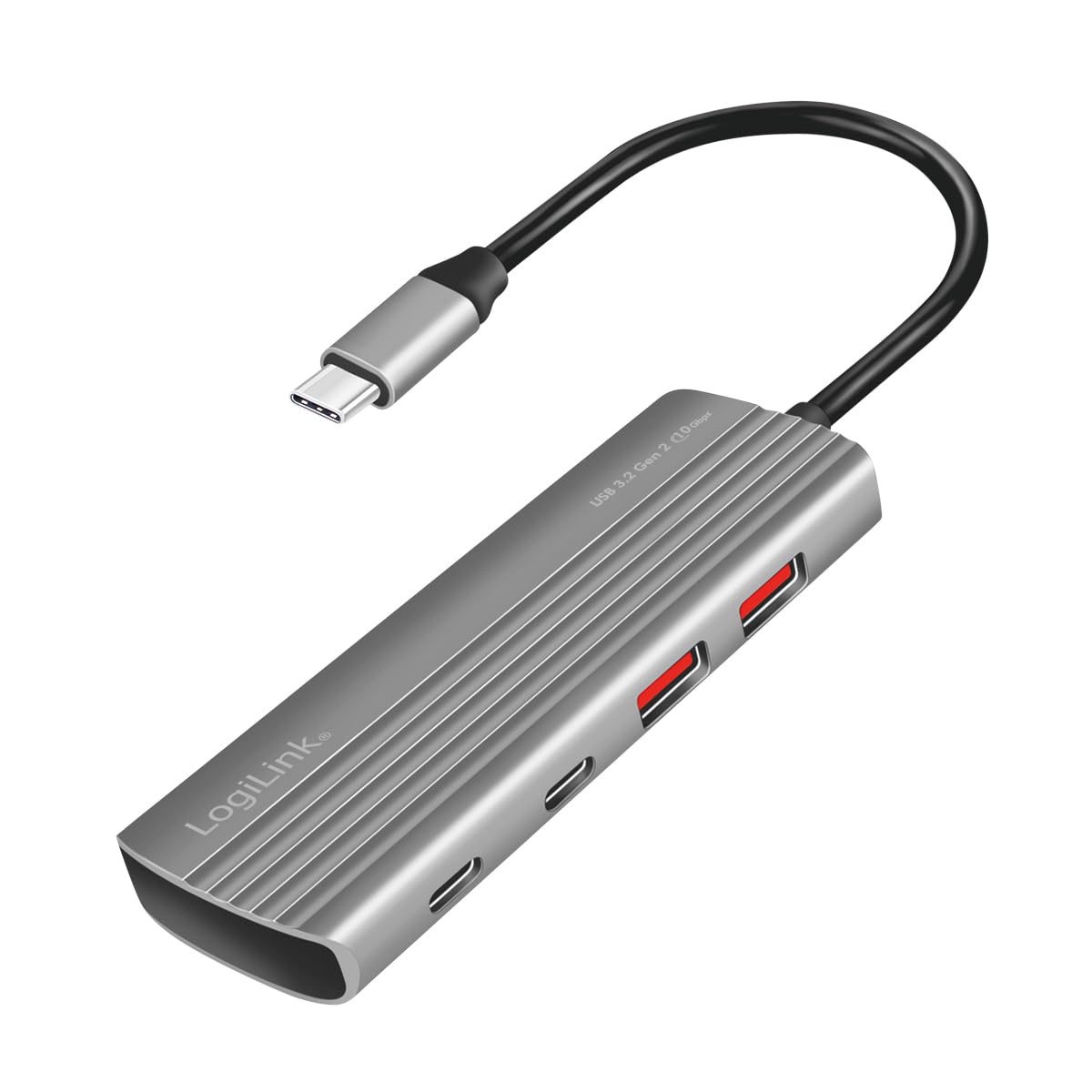LOGILINK Ultra-Slim USB 3.2 Gen2 Hub, 2x USB-A, 2x USB-C, PD