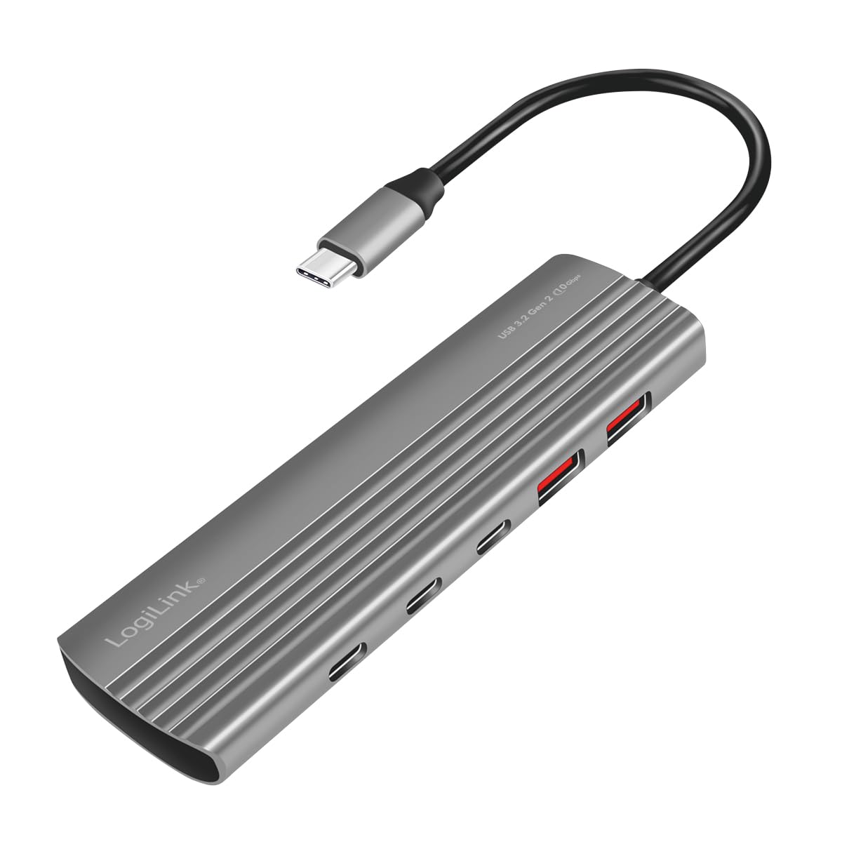 LOGILINK Ultra-Slim USB 3.2 Gen2 Hub, 2x USB-A, 8x USB-C, PD