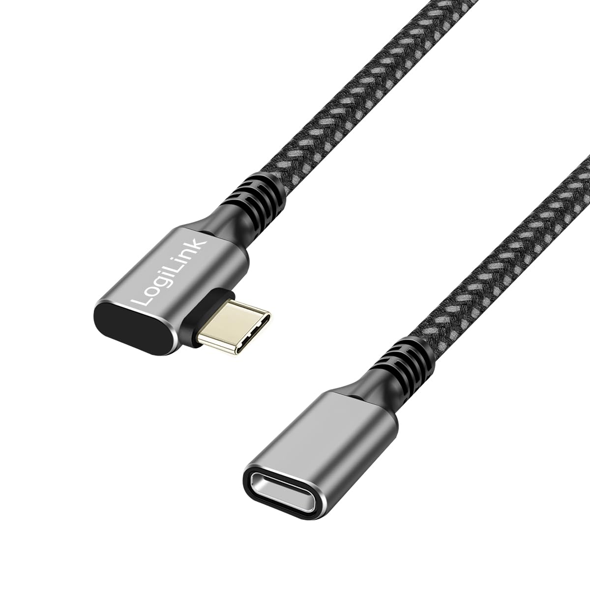 LOGILINK USB 3.2 Gen1 Typ-C-Kabel C/M 90° > USB C/F, PD 2m