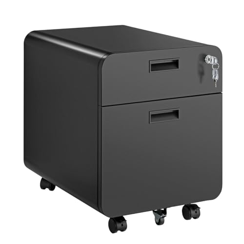 LOGILINK mobiler Aktenschrank auf Rollen, 2 Fächer, schwarz