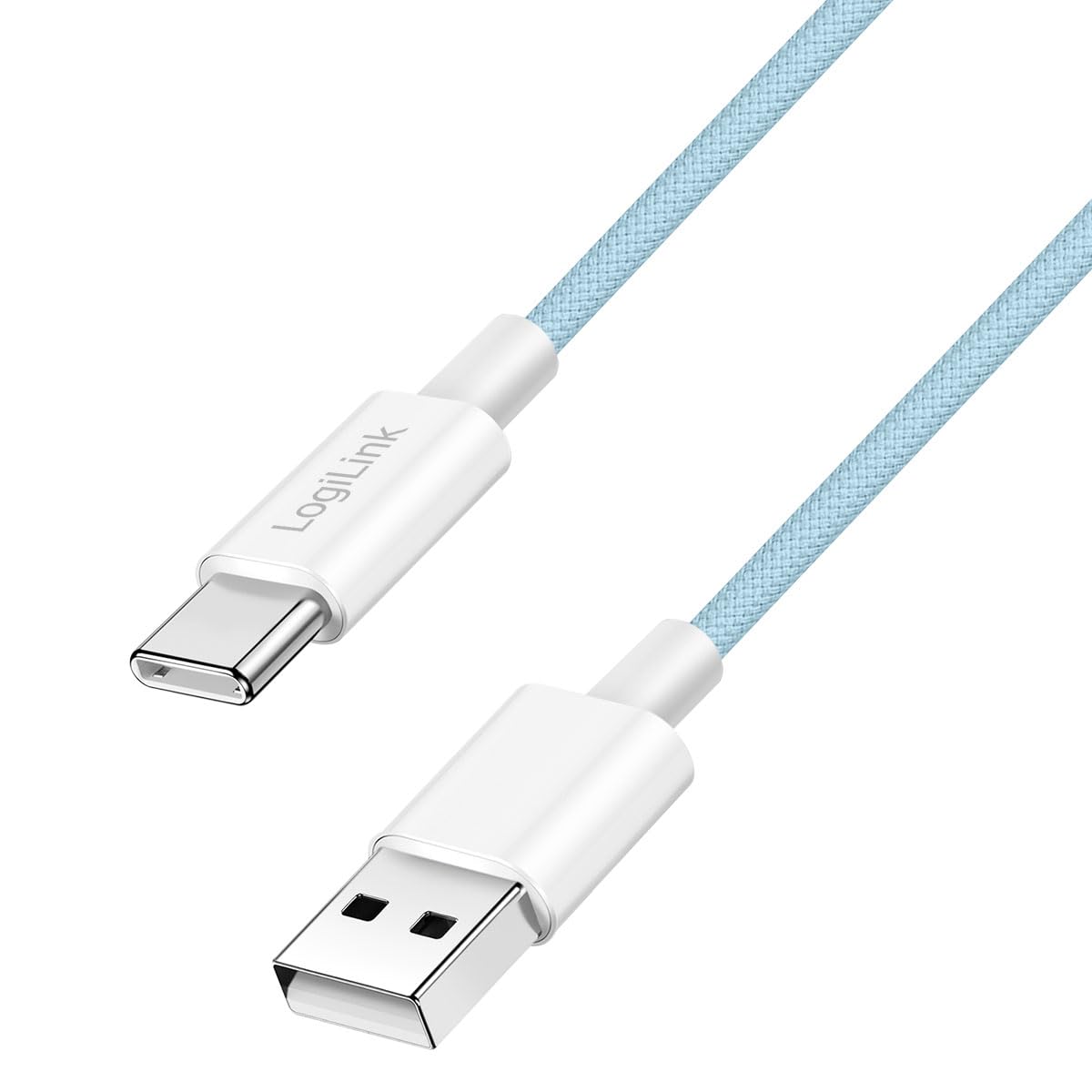 LOGILINK USB 2.0 Typ-C Kabel C/M > A/M, Nylon, 60W blau 0,5m