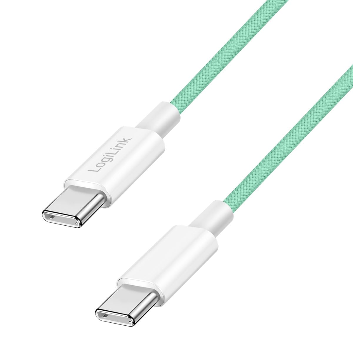 LOGILINK USB 2.0 Typ-C Kabel C/M > C/M, Nylon, 60W grün 1,5m