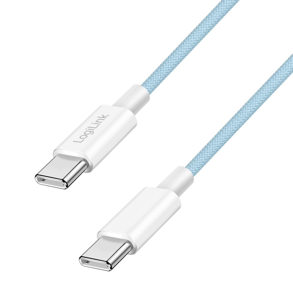 LOGILINK USB 2.0 Typ-C Kabel C/M > C/M, Nylon, 60W blau 1,5m