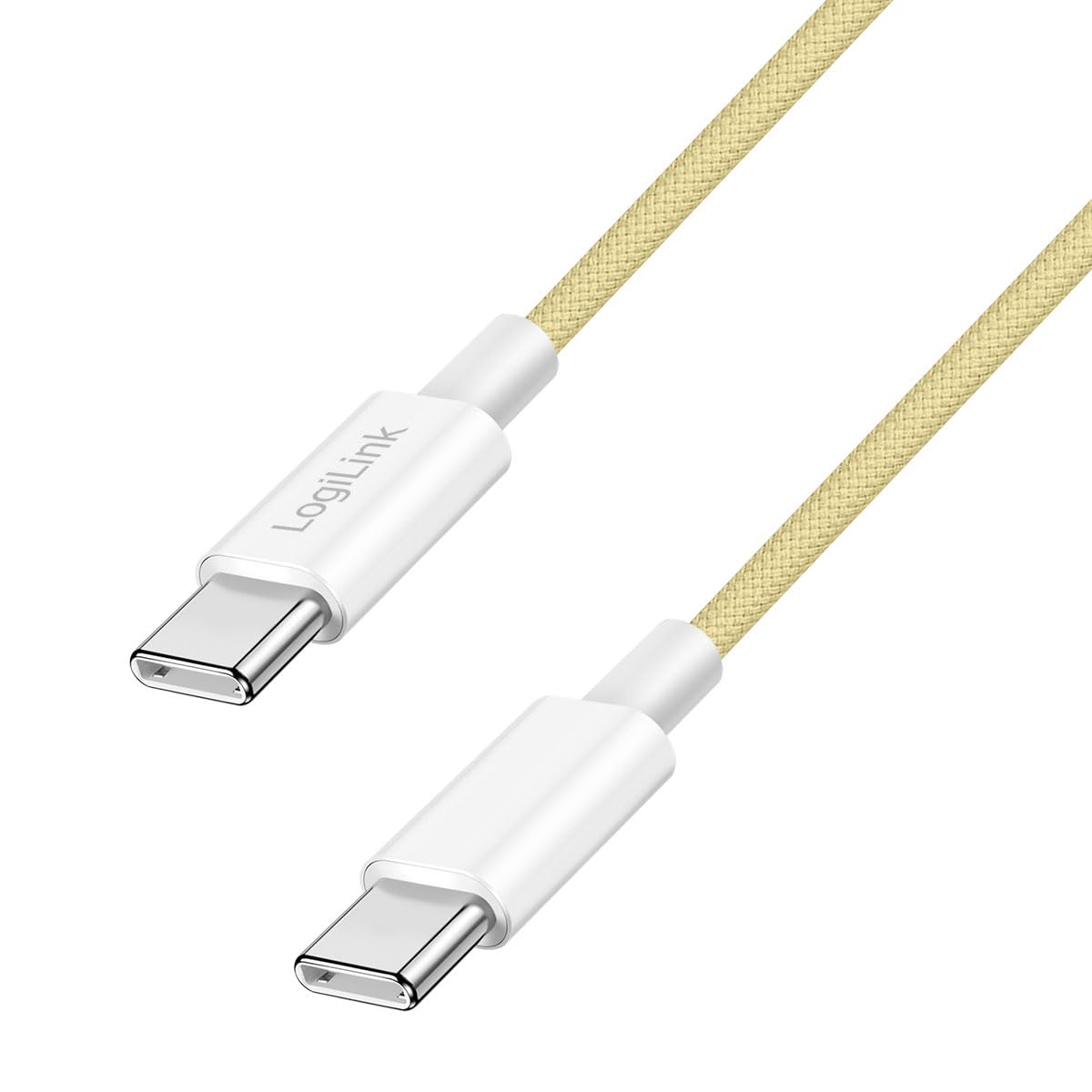 LOGILINK USB 2.0 Typ-C Kabel C/M > C/M, Nylon, 60W gelb 0,5m