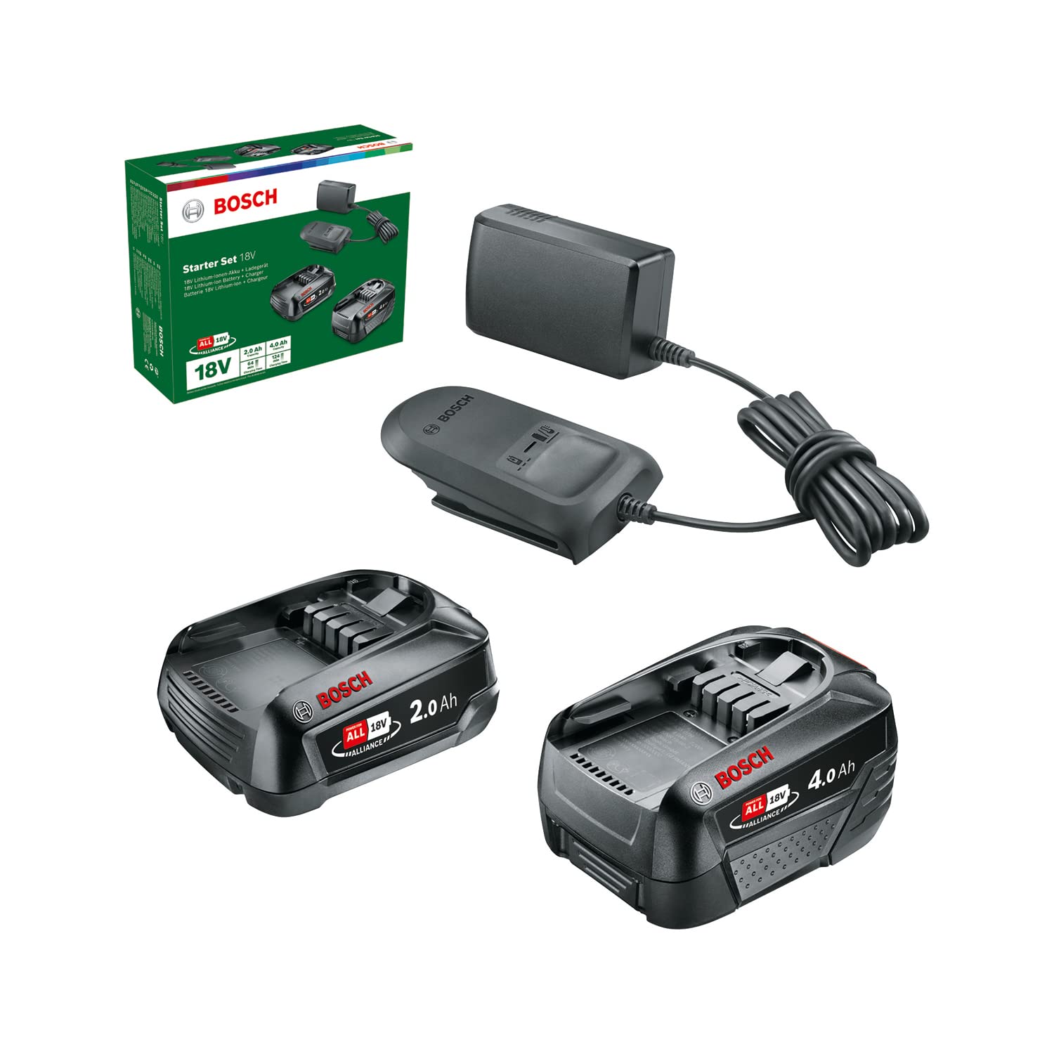 Bosch Starter-Set 18V (PBA 2.0Ah + PBA 4.0Ah + AL 18V-20)