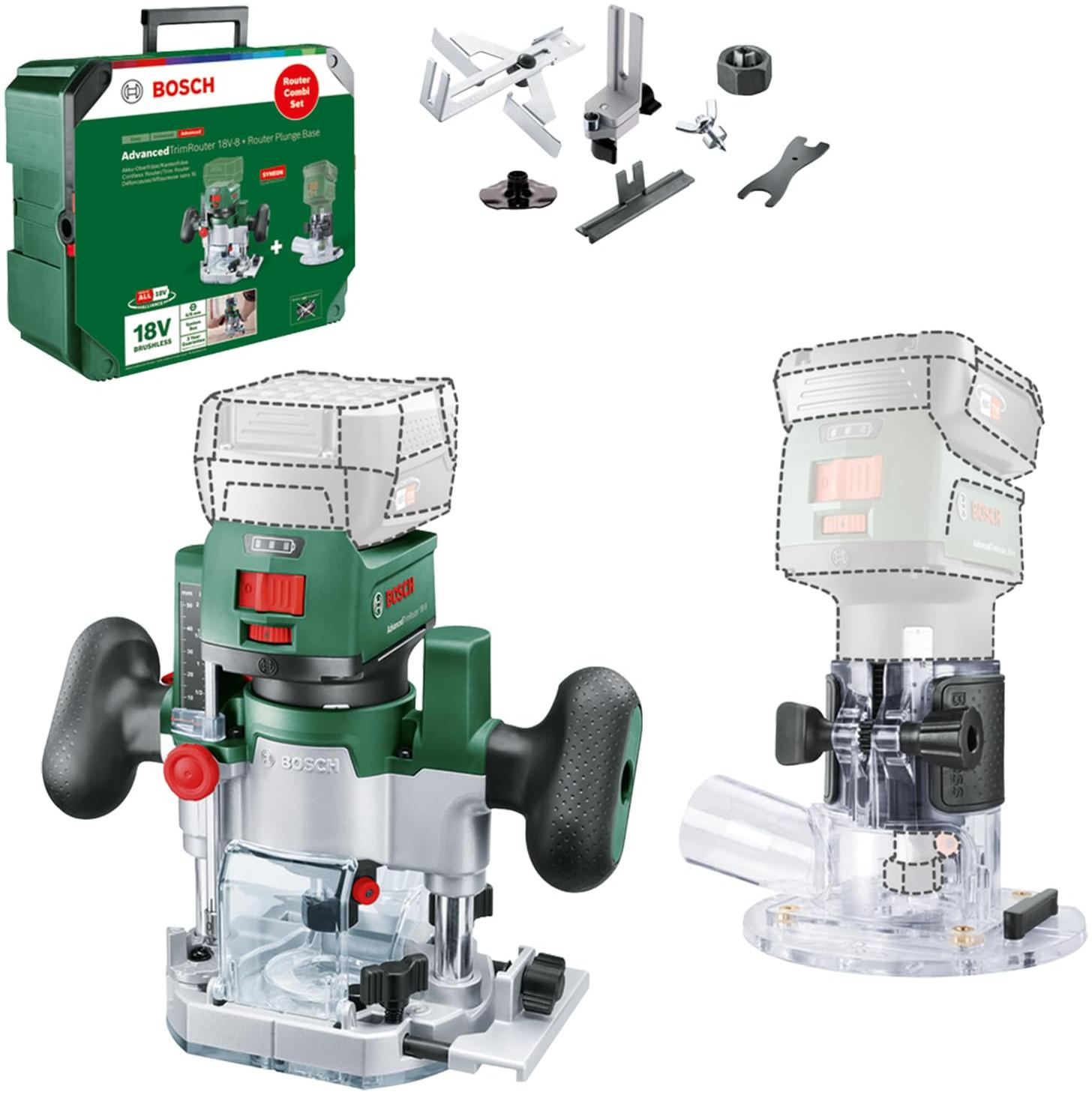 Bosch Défonceuse sans fil + base plongeante 18V
