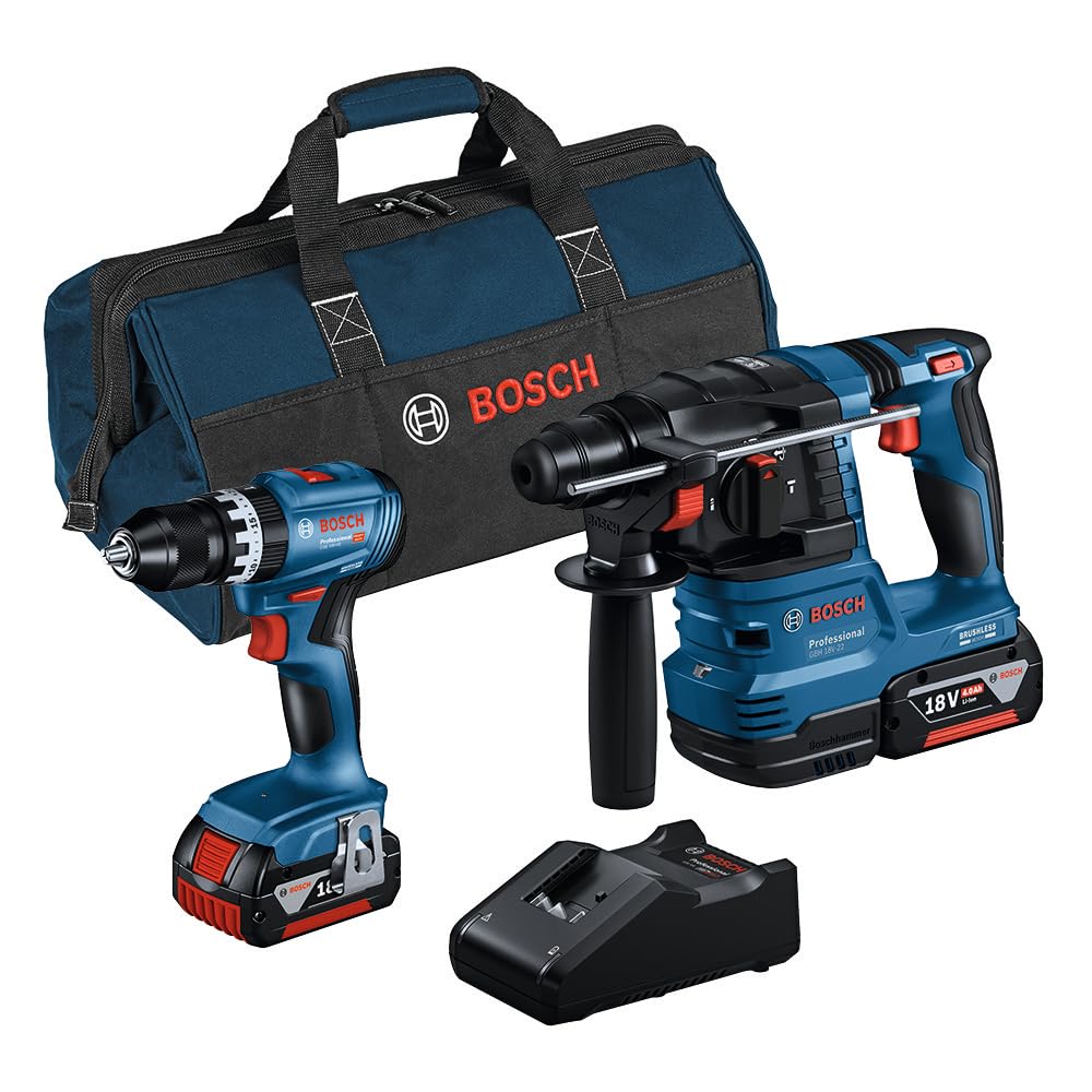 Bosch Kombi-Set Akku-Schlagbohrschrauber GSB 18V-45 + Akku-Bohrhammer GBH 18V-22