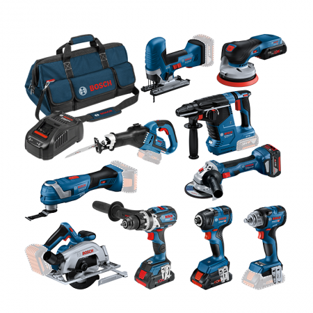 Bosch Pack 10 outils (GBH, GWS, GDR, GSB, GKS, GSA, GOP, GST, GDS,GEX)