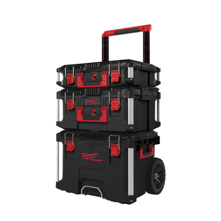 Milwaukee Packout 3 pièces trolley + coffret large + coffret