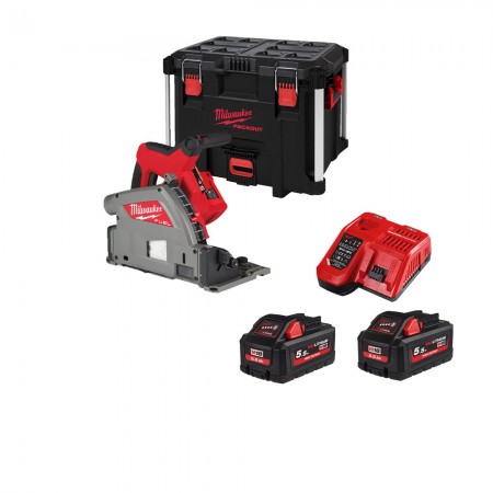 Milwaukee Scie plongeante Ø165mm M18 FPS55-0P + 2 batteries 18V 5.5 Ah + 1 chargeur M12-18FC