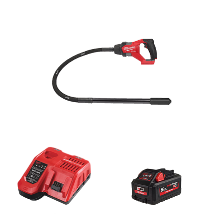 Milwaukee Aiguille vibrante 18V M18 FCVN12-551 1,2m + 1 batterie HB 5,5 Ah + Chargeur M12-18 FC