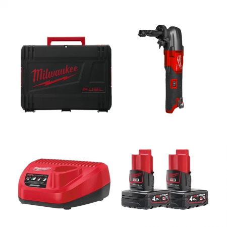 Milwaukee Grignoteuse 1,6 mm M12 FNB16-402X + 2 Batteries 12V 4 Ah + 1 Chargeur C12C