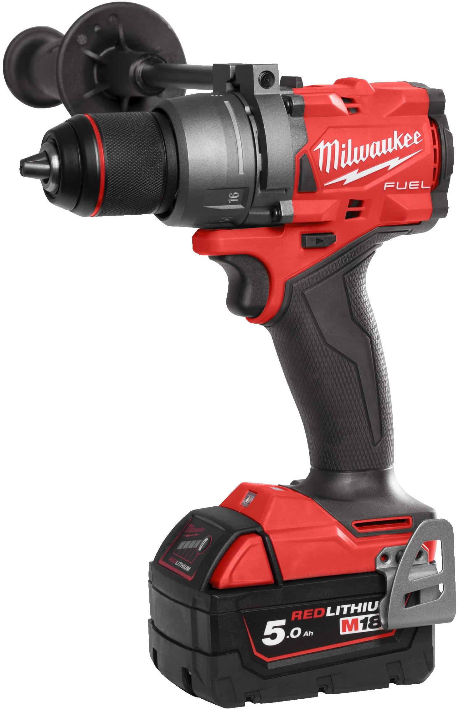 Milwaukee Perceuse-visseuse à percussion FUEL M18 18V FPD3-502X + 2 batteries 5Ah + chargeur rapide + HD BOX