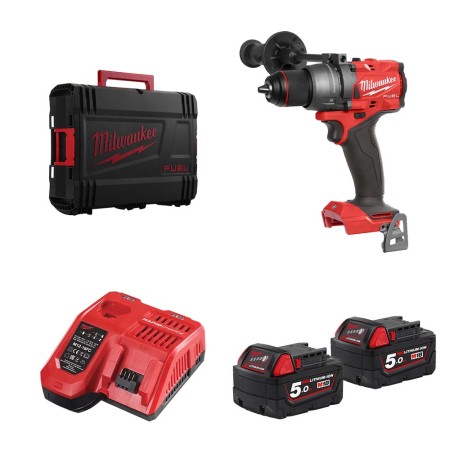 Milwaukee Perceuse visseuse 18V M18 FDD3-502X + 2 batteries 5 Ah + 1 chargeur M12-18 FC