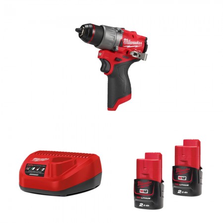 Milwaukee Perceuse-visseuse 12V M12 FDD2 + 2 batteries 12V 2 Ah + chargeur C12C
