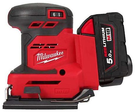 Milwaukee ponceuse electrique vibrante  M18BQSS-502B avec batterie 18.0 V sans fil