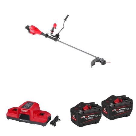 Milwaukee Débroussailleuse 18V M18 F2BCU-0 + 2 batteries Forge 18V 12 Ah + 1 Chargeur M18 DBSC