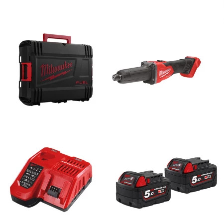 Milwaukee Meuleuse droite M18 FDGRB-502X + 2 batteries 18V 5 Ah + 1 Chargeur M12-18FC