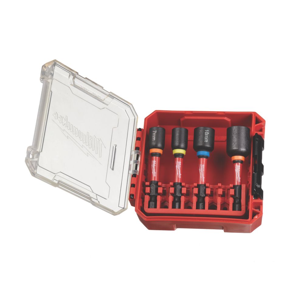 Milwaukee Coffret de 4 douilles magnétiques Shockwave Ø7-13 mm