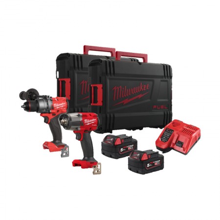 Milwaukee Pack 2 outils 18V perceuse-visseuse à percussion M18 FPD3 + boulonneuse M18 FMTIW2F12