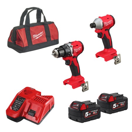 Milwaukee Pack 2 outils 18V M18 BLCPP2A-502 (M18 BLDDRC + M18 BLIDRC)