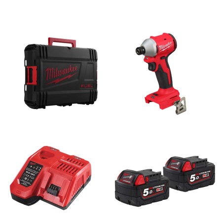 Milwaukee Visseuse à chocs 18V M18 BLIDR-502X + 2 batteries 18V 5 Ah + chargeur M12-18 FC