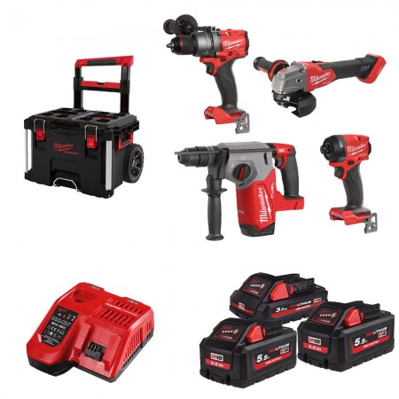 Milwaukee Pack 4 outils 18V (FPD3 + FID3 + FHX + ONEFSAG125XB)