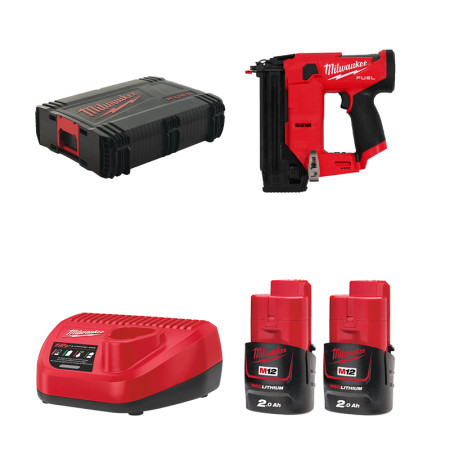 Milwaukee Cloueur de finition M12 FCN18GS + 2 batteries 12V 2 Ah + 1 chargeur C12C