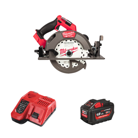 Milwaukee Scie circulaire Ø190mm 18V M18 FCS66GR3-121C + 1 Batterie Forge 18V 12 Ah + chargeur rapide M12-18 FC